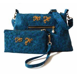 Set of Custom Monogram Handbag & Wristlet Wallet